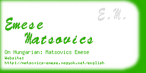 emese matsovics business card